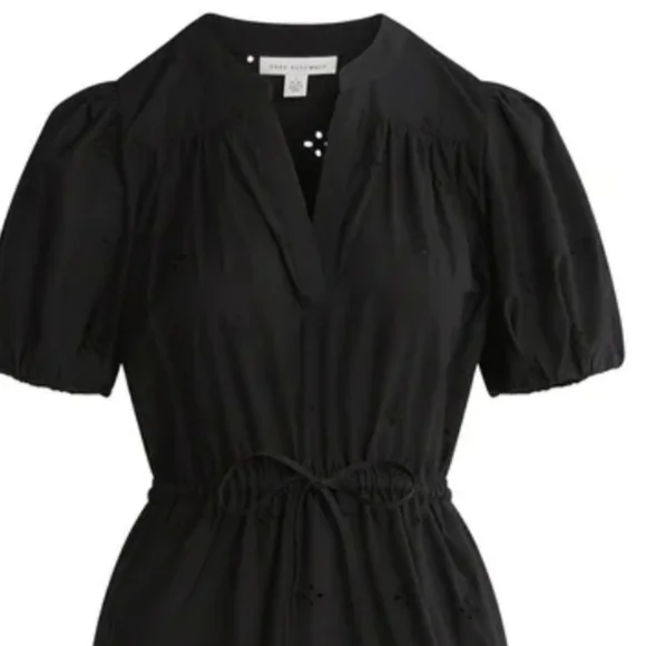 Nwt Free Assembly  Cotton Eyelet Tiered Mini Dress with Puff Sleeves, Med. - Picture 3 of 8